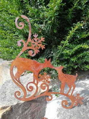 Produktbild von Edelrost Fensterbild Rehe