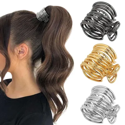 Immagine prodotto di PROPOG fermaglio in metallo per capelli da donna in oro, argento, nero