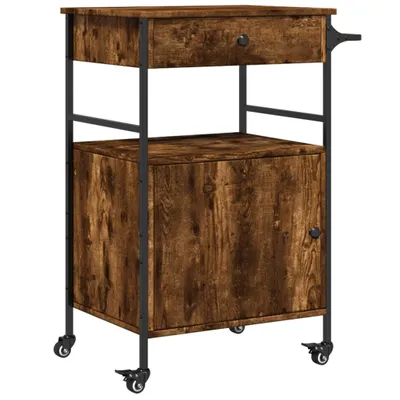 Obrázek produktu pro vidaXL Kuchyňský vozík kouřový dub 56x43x89,5 cm materiál na bázi dřeva