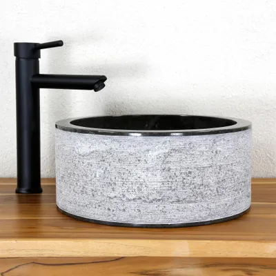 Produktbild von Marmor Waschbecken Maila 35 cm Schwarz