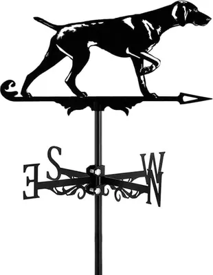 Produktbild von Wetterfahne aus Metall, Welpen-Wetterfahne, Richtungsanzeiger, geeignet für Garten, Dach, Rasen, Bauernhof, kurzhaariger Hund