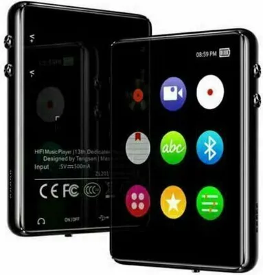 Produktbild von 16G MP3 Player Bluetooth,2.4 Zoll Voller Touchscreen Verlustfreier Ton Musik Player,mit Voice Recorder,FM Radio,Unterstützt bis zu 128GB