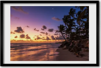 Produktbild von Bild 60x40 MDF-Rahmen, Wandkunst Sonnenuntergang am Strand