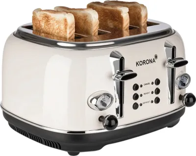 Produktbild von Korona Toaster 4 Scheiben Creme Röstgrad Anzeige auftauen rösten aufwärmen effizient