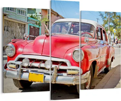 Produktbild von Bild auf Leinwand - Leinwandbild - Chevrolet Auto Havanna - 95x80cm - Wand Bild - Wanddeko - Leinwanddruck - Bilder - Kunstdruck - Wanddekoration - Leinwand bilder - Wandkunst - CB95x80-2411