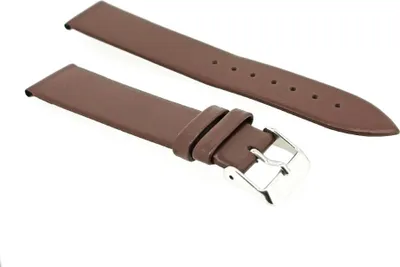 Produktbild von Minott | Uhrenarmband weiches Leder braun glatt flach ohne Naht, Stegbreite:20mm, Schließe:Silbern