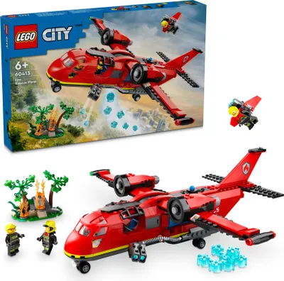 Zdjęcie produktu dla LEGO City Strażacki samolot ratunkowy, Kreatywna Zabawka do Zbudowania z Klocków z 3 Minifigurkami, dla 6-latka, Chłopca, Dziewczynki i Fanów Fajnych Pojazdów, Prezent Urodzinowy dla Dzieci, 60413