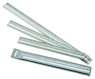 Produktbild von Aluminiumlineal, 30 cm, mit rutschfester Beschichtung