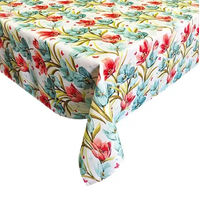 Immagine prodotto di Tovaglia, tovaglia decorativa, colorata, con motivi floreali, rotonda, modello "Flower", 140 cm