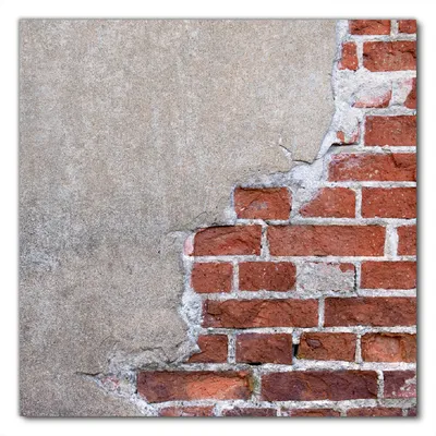 Produktbild von Wallario selbstklebende Möbelfolie/ Tischdecke für Innen und Außen, Größe: 100 x 100 cm - Steinwand  rote Ziegelsteine mit Putz