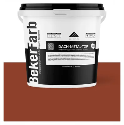 Zdjęcie produktu dla Nawierzchniowa Farba na Dach do Blachy, Blachodachówki i Ocynku Bekerfarb Ceglasty 1l