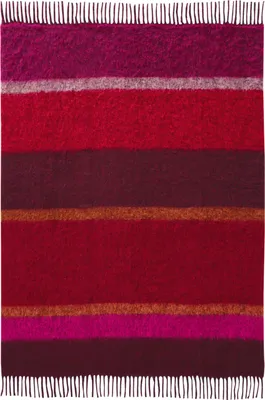 Produktbild von Biederlack Plaid / Decke 130 x 190cm Mohair Look Crimson
