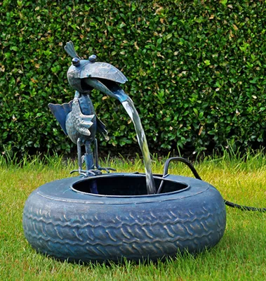 Produktbild von Metallbrunnen Elektropumpe Gartenbrunnen Gartenfigur Vogelfigur Wasserspiel