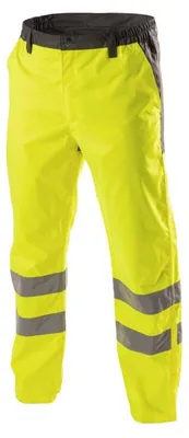Produktbild von Warnschutzhose Herren gelb Gr. S Högert Technik, EN ISO 20471 Klasse 1, wasserdicht, reflektierend – ABENS Arbeitshose Warnkleidung