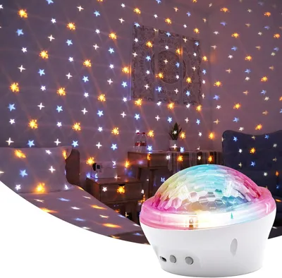 Produktbild von LED Sternenlichter Projektor Weiß Lampe Weihnachtsdekoration Nachtlicht Party Deko innen/außen