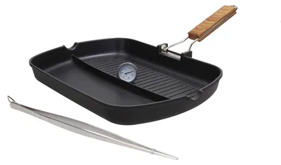 Grillset, geschmiedetes Aluminium, schwarz, antihaftbeschichtet, Induktion