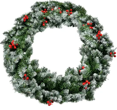 Produktbild von Clayre & Eef Weihnachtskranz Ø 75 cm Grün Kunststoff
