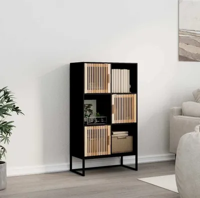 Produktbild von Highboard Schwarz 70x35x125 cm Holzwerkstoff , Aktenschränke Design 2024