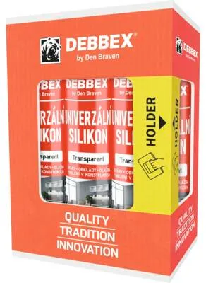 Obrázek produktu pro Univerzální silikon Debbex 280 ml transparentní, balení 6 ks