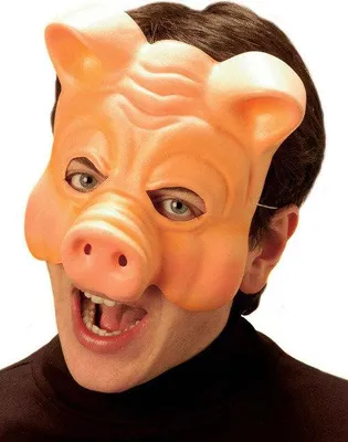 Produktbild von Schwein Maske Halbmaske beige - Einheitsgröße