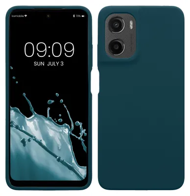 Produktbild von kwmobile Handyhülle für Motorola Moto G05 / Moto E15 Hülle - Case Silikon - Kabelloses Laden - Schutzhülle Cover in Petrol