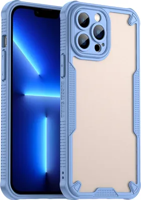 Immagine prodotto di Custodia protettiva per iPhone 13 Pro Max, retro traslucido opaco, custodia paraurti in TPU Blu