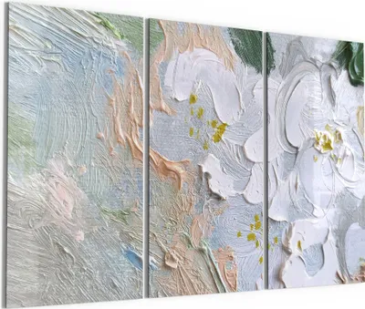 Produktbild von DEQORI Glasbild Echtglas 3x50x100 cm 'Pastellblütenmeer' Wandbilder XXL groß