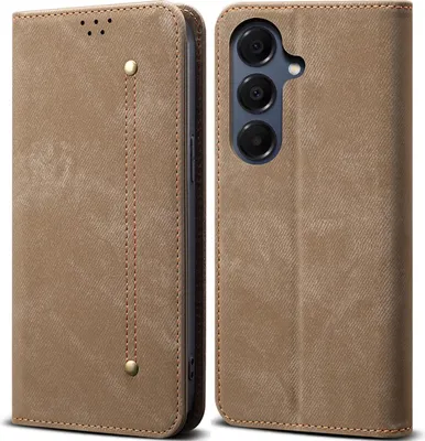 Immagine prodotto di Custodia per Samsung Galaxy A17, Custodia a portafoglio in pelle con chiusura magnetica e supporto Khaki