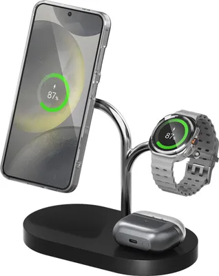 Image de Samsung GP-PWU024WIABW, Intérieur, USB, Chargement sans fil, Noir, Argenté