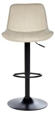 Produktbild von Barhocker 2er Set Samt beige mit Metallgestell, höhenverstellbar und drehbar
