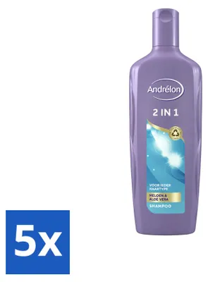 Produktbild von 5 x Andrélon 2-in-1 Shampoo und Spülung mit Melone und Aloe Vera 300 ml - Vorteilspackung - 5 Stücke