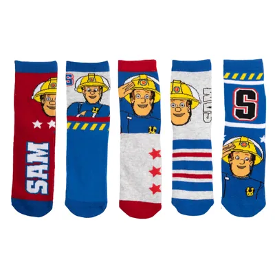 Produktbild von Feuerwehrmann Sam Socken für Jungen Kinder Sneaker Kindersocken Söckchen Mehrfarbig Bunt (5er Pack), Größe:27-30