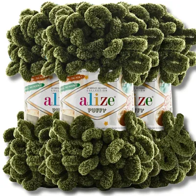 Zdjęcie produktu dla Alize 3x 100g Puffy Wolle, kolor jednolitego odcienia, przędza idealna do szydełkowania i robienia na drutach (kod koloru: 620)