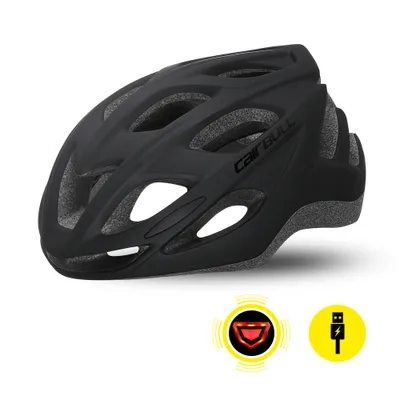 Produktbild von Herren Damen Fahrradhelm Rollerhelm Radhelm MTB BMX Road Bike Helm Mit Rücklicht Skateboard Atmungsaktiv 55-61CM Schwarz