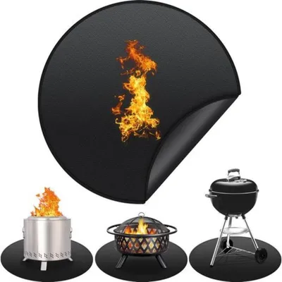Produktbild von Runde Grillmatte für den Außenbereich 120 cm / 48 Zoll , Für Gartengrills und Feuerstellen