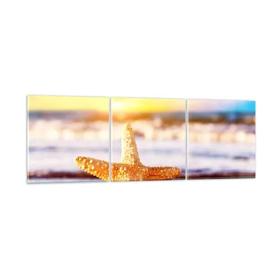 Produktbild von Bilder auf glas - Starfish Strand Sand Ozean - 120x40cm - Glasbilder - Wandbilder - Kunstdruck - zum Aufhängen bereit - Wanddekoration aus Glas - Glas Bilder - Wandbild auf Glas - GCA120x40-2815
