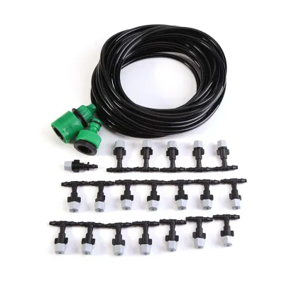 Image de Système de refroidissement par brouillard d'eau - Buse d'arrosage flexible - Kit de micro-irrigation pour jardin et terrasse 10 m