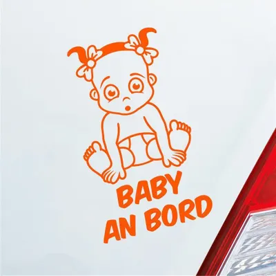 Produktbild von Auto Aufkleber Baby an Bord on Tour Süß 17x28 cm Orange Sticker Heckscheibenaufkleber