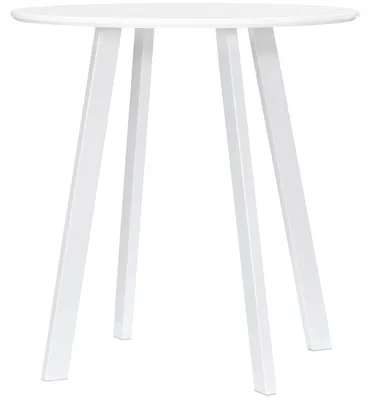 Image de HOMCOM Table de salle à manger Table de cuisine ronde Table d'appoint à pieds biseautés Blanche