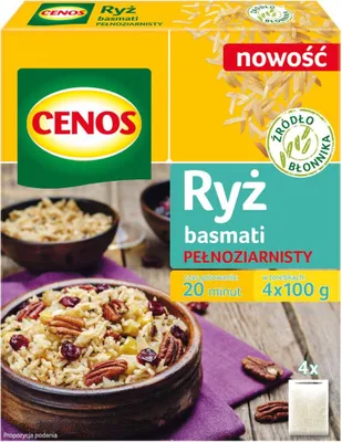 Zdjęcie produktu dla Cenos Ryż Basmati Pełnoziarnisty 4 x 100 g