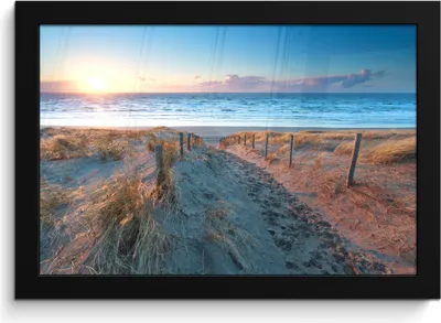 Produktbild von MuchoWow® MuchoWow® Gerahmtes Poster Strand - Meer - Sonne - Düne 30x20 cm - Poster mit zchwarzem Bilderrahmen - Kunstdruck - Bild-Poster
