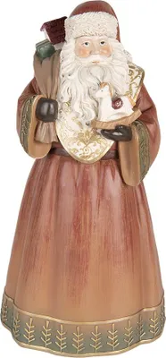 Produktbild von Clayre & Eef Weihnachtsdekorationsfigur Weihnachtsmann 20x18x39 cm Rot Kunststoff