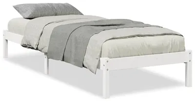Produktbild von vidaXL Massivholzbett Extra Lang ohne Matratze Weiß 90x220 Kiefernholz