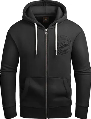 Produktbild von Hoodie für Herren - Schwarzes Sweatshirt mit Reißverschluss