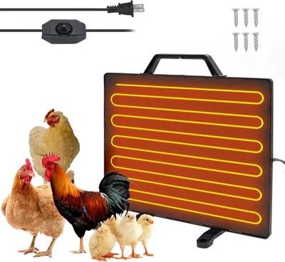 Zdjęcie produktu dla panel grzewczy kurnika z termostatem 160 W - Regulowany w zakresie 0-99 °C, panel grzewczy ze stali nierdzewnej dla piskląt, kur i drobiu w zimie