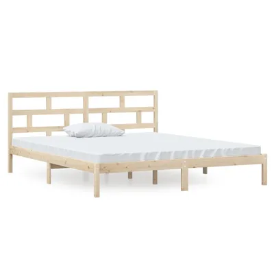 Produktbild von Massivholzbett Kiefernholz unbehandelt 135x190 cm