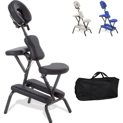 Image de Elzusha - Chaise pliable pour massage et tatouage - Ergonomique et portable - Noir
