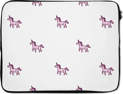 Produktbild von MuchoWow® Laptop Hülle 17 Zoll Laptoptasche Mädchen - Einhorn - Rosa - Muster - Mädchen - Kind - Kinder - Zipper - Schutzabdeckung