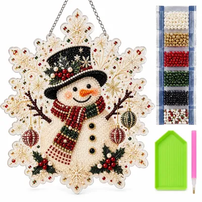 Diamond Painting Weihnachten Schneemann, Acryl, bunt