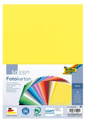 Fotokarton Mix DIN A4, 300 g/m², 50 Blatt, 10 Farben